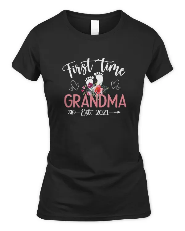 First Time Grandma Est 2021 Shirt Sunflower Gift New Grandma T-Shirt