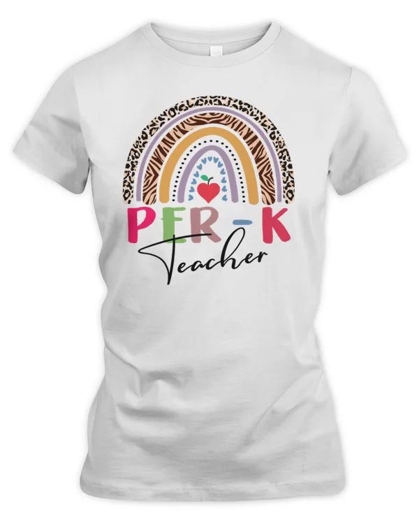 Pre-K Teacher Leopard rainbow