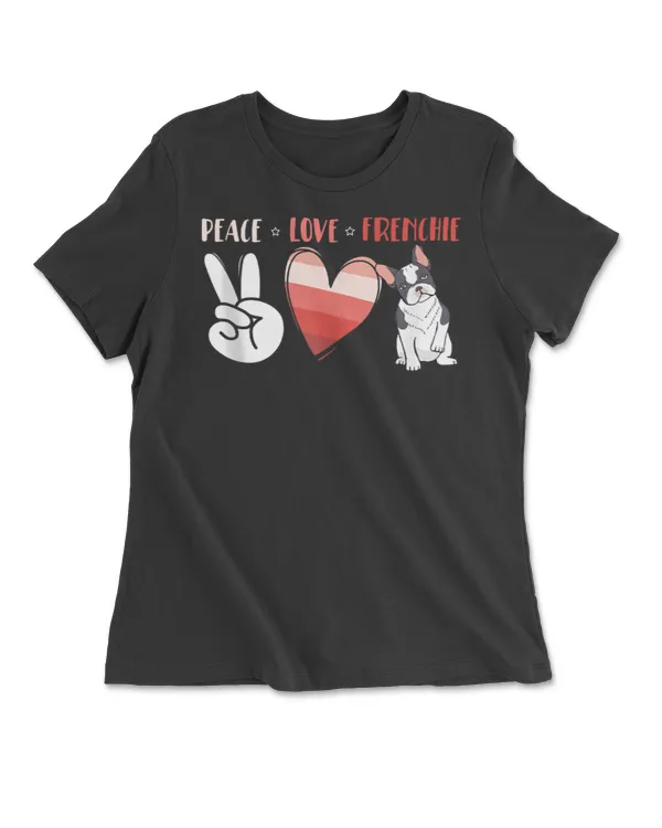 Mens Peace Love Frenchie French Bulldog Tee Clothing Tank Top