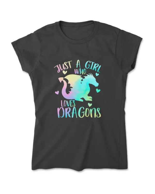 Just A Girl Who Loves Dragons Cute Dragon Themed Teen Girls T-Shirt