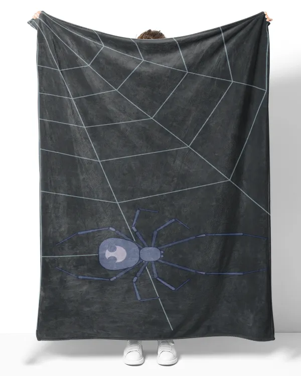 Happy Halloween Spider Web Cozy Plush Fleece Blanket
