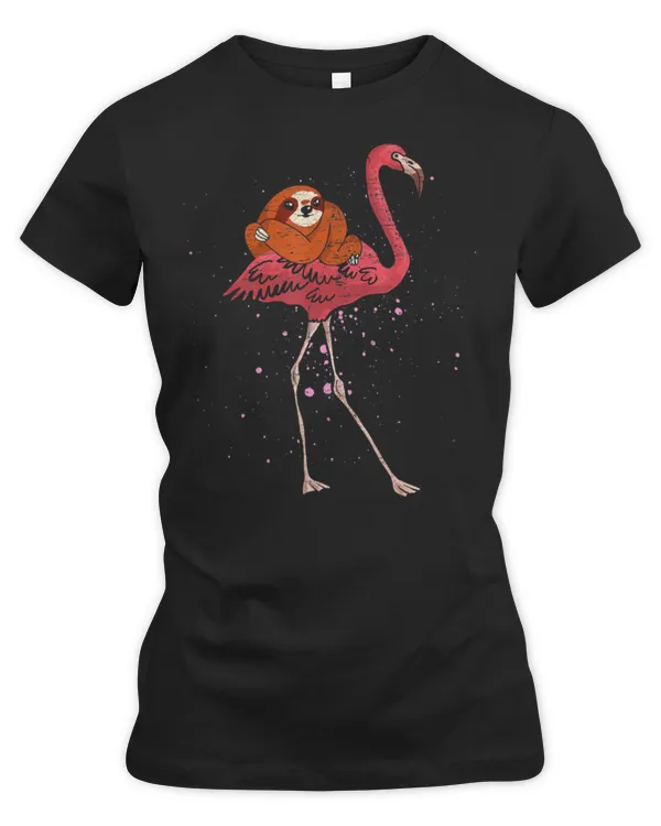flamingo riding sloth animal lover gift flamingo