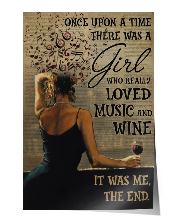home decor poster ouat girl loved wine and music poster ideal gift