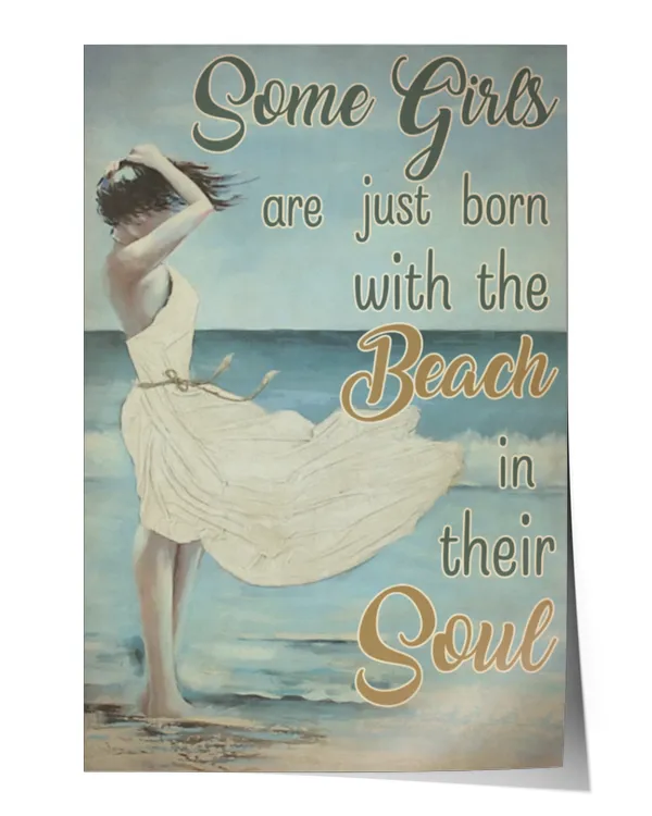 home decor poster some girls born with the beach painting poster ideal gift
