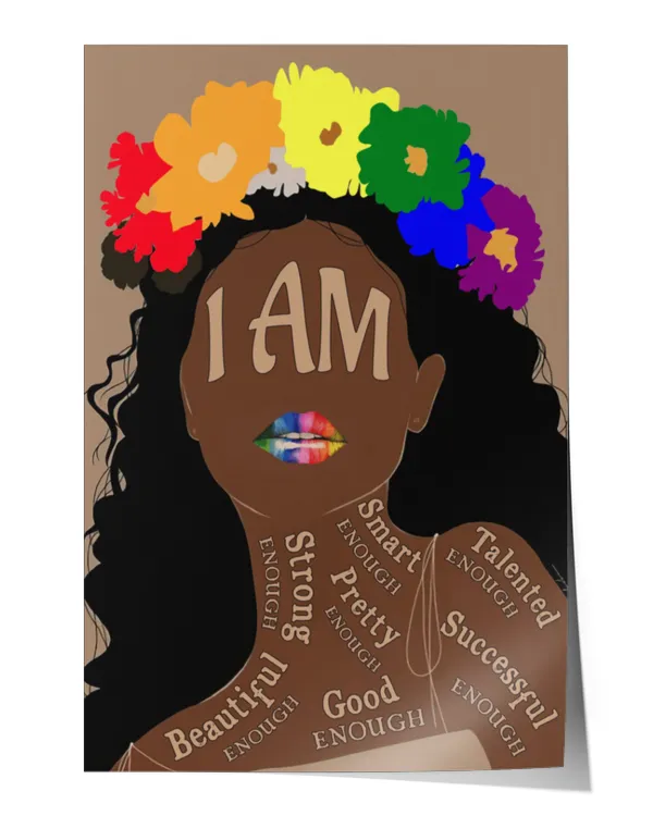 home decor wall posters Black Lesbian Girl I Am vertical poster ideal gift