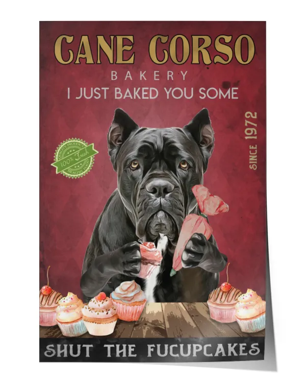 home decor wall posters Cane Corso Fucupcakes vertical poster ideal gift