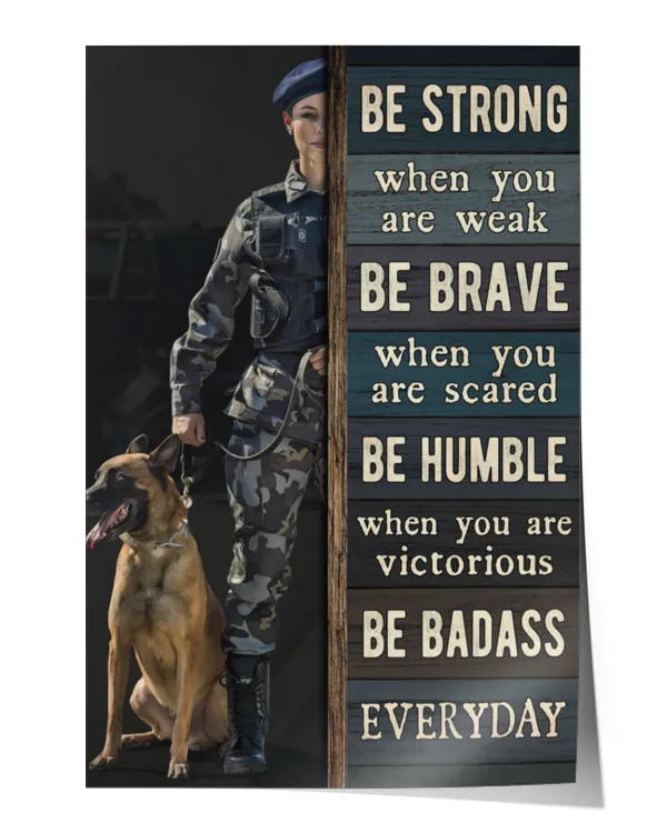 home decor wall posters police woman be strong badass vertical poster ideal gift