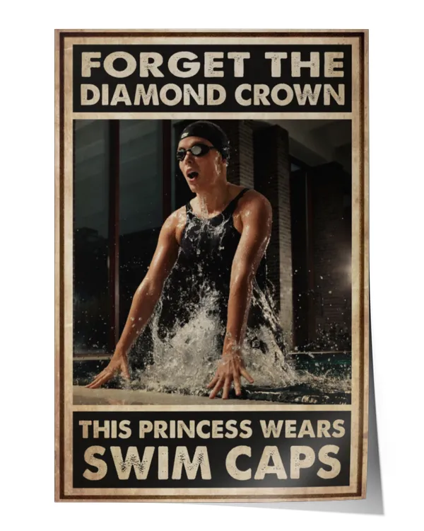 home decor wall posters princess wears swim caps vertical poster ideal gift
