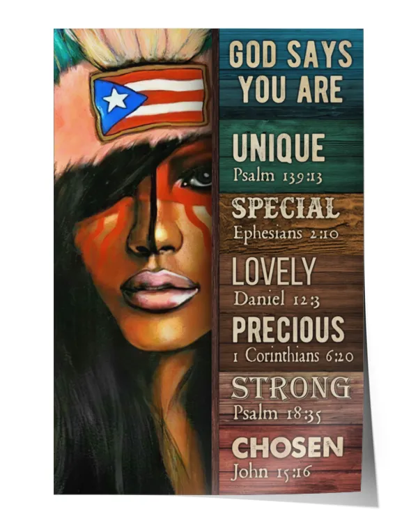 home decor wall posters puerto rican girl god says vertical poster ideal gift