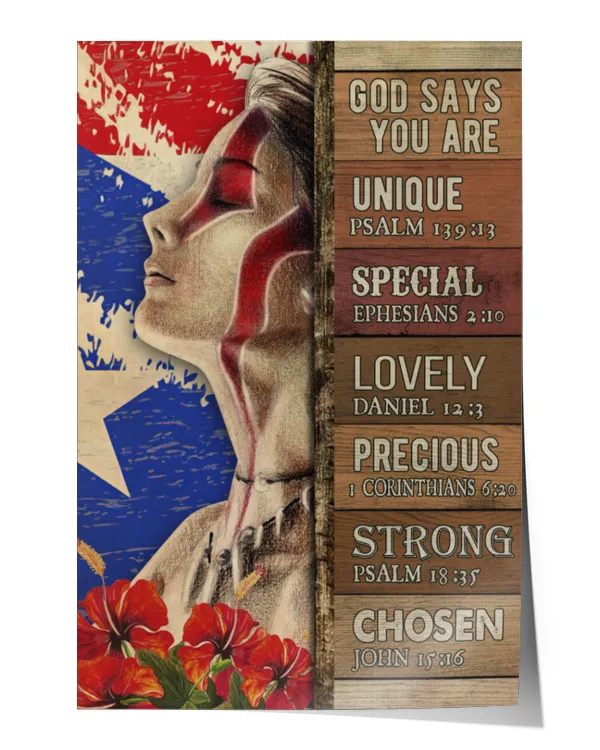 home decor wall posters puerto rican girl god says you are vertical poster ideal gift