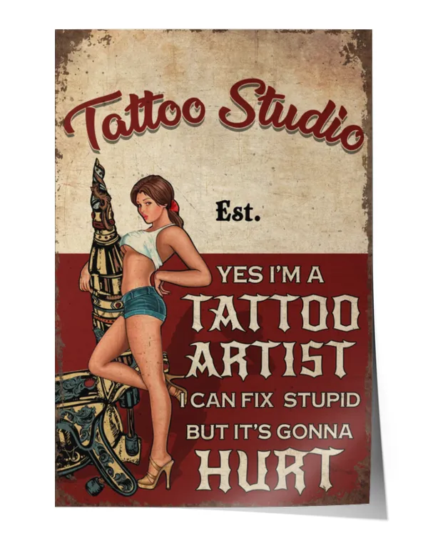 tattoo studio home decor wall vertical poster ideal gift