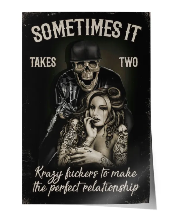 some times it takes two krazy to make the perfect relationship couple vertical poster ideal gift
