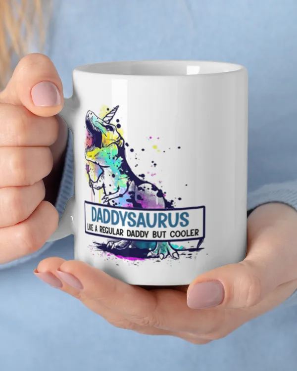 Dad Dinosaur Coloful Personalized Mug, Father's Day Mug, Gift For Dad