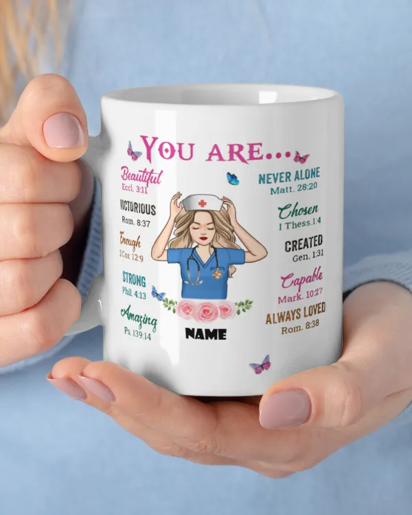 Proud Nurse Jesus Personaalized Mug, Gift For Nurse, Gift For Her