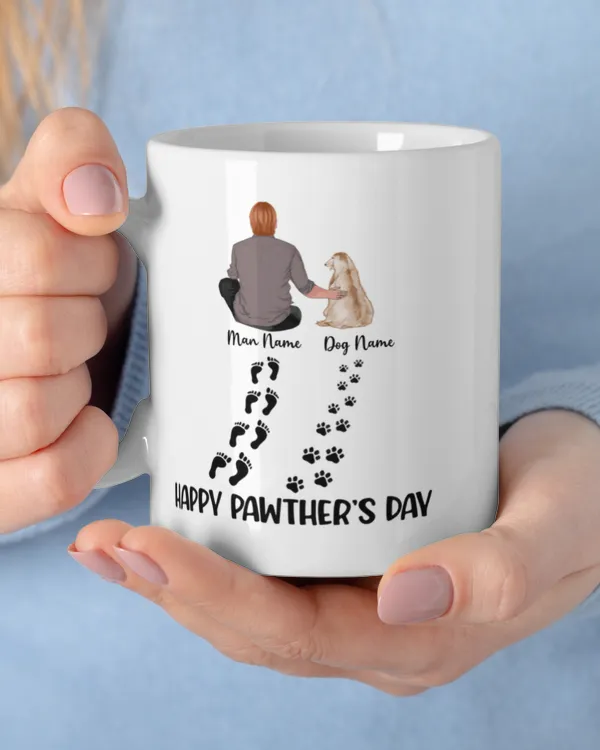 Happy Pawther‘s Day Dog Dad Personalized Mug, Father's Day Mug, Gift For Dog Lover, Dog Dad Mug