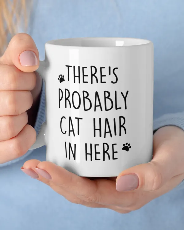 Cat Hair In Here Personalized Coffee Mug, Gift For Cat Lover, Funny Cat Mug