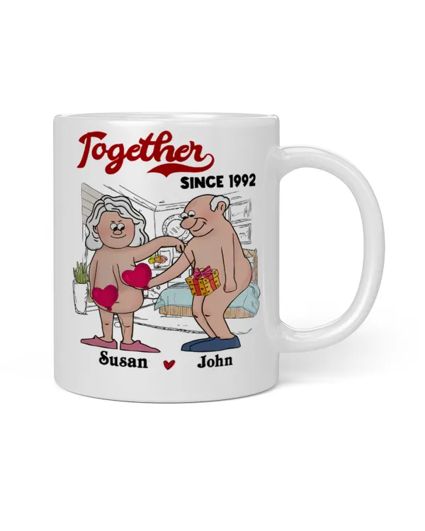 It's You And Me Babe Till The Bitter Wrinkly Saggy End, Personalized Custome Name/Year Mug Valentine's Gift