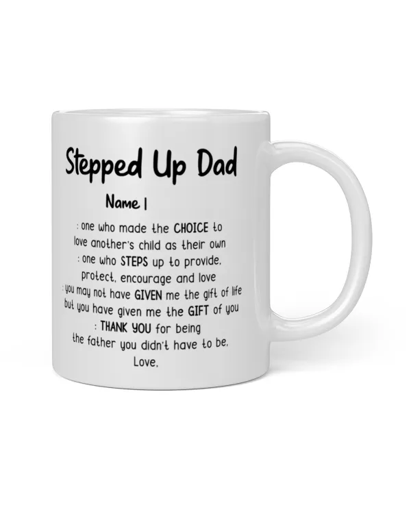 Thank You Step Dad Father‘s Day Gift Personalized Mug, Father's Dau Mug, Gift For Dad