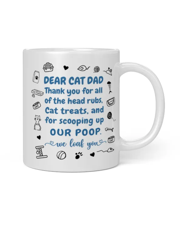 Cat Dad Blue Fluffy Cat Personalized Mug, Father's Day Gift, Dad Cat Mug, Gift For Dad