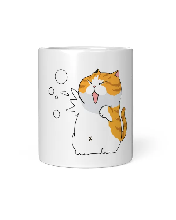 Glass of water for fun for pet lovers, The cat is angry | Mug Maxui