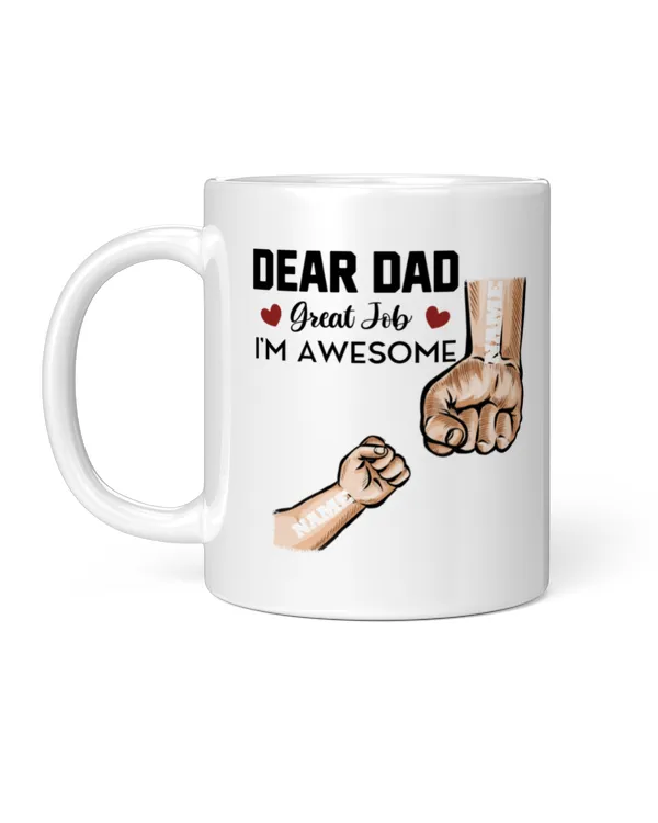 We're Awesome Dad Hand Personalized Mug, Father's Day Mug, Gift For Dad