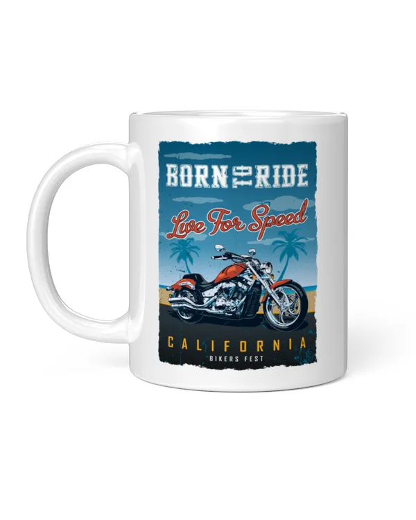 Motorcycles Born to Ride Love For Speed Mug