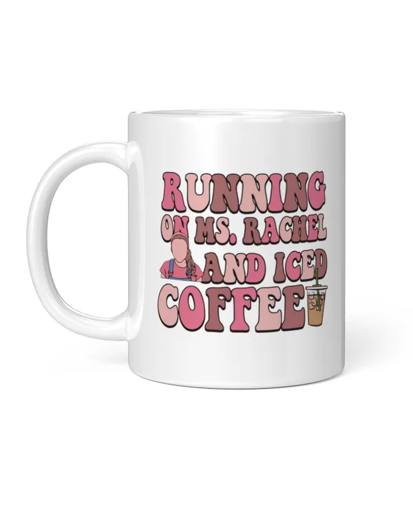 Running On Ms Rachel And Iced Coffee Mug, Ms Rachel Mug, Songs for littles Mug, Mom Mug, Trendy Mug, Oversized Mug, Coffee Mug