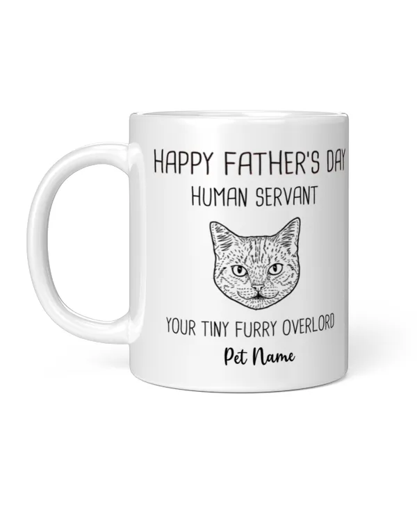 Good Morning Human Servant Dog Cat Head Outline Personalized Mug,Pets Lover Gift