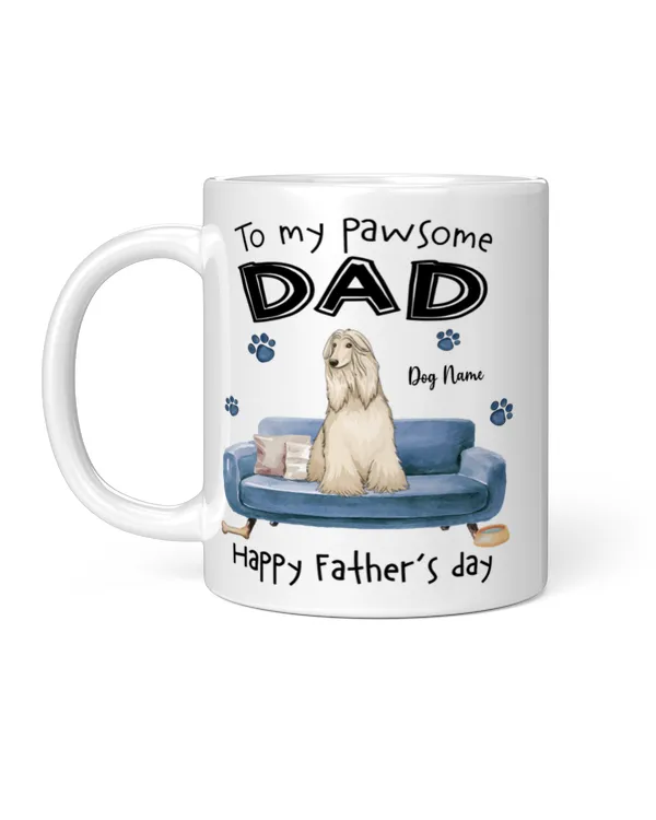 To Pawsome Dog Dad Happy Father‘s Day Personalized Mug, Father's Day Mug, Dog Lover Gift, Dog Mug