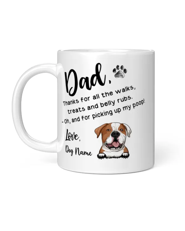Thank You Dog Dad Peeking Dog Personalized Mug, Father's Day Mug, Dog Dad Mug, Gift For Dog Lover
