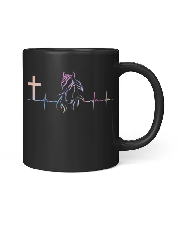 jesus cross horse heartbeat Colorful