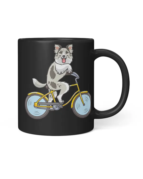 Border Collie T-ShirtBorder Collie Dog With a Bicycle Cyclist T-Shirt