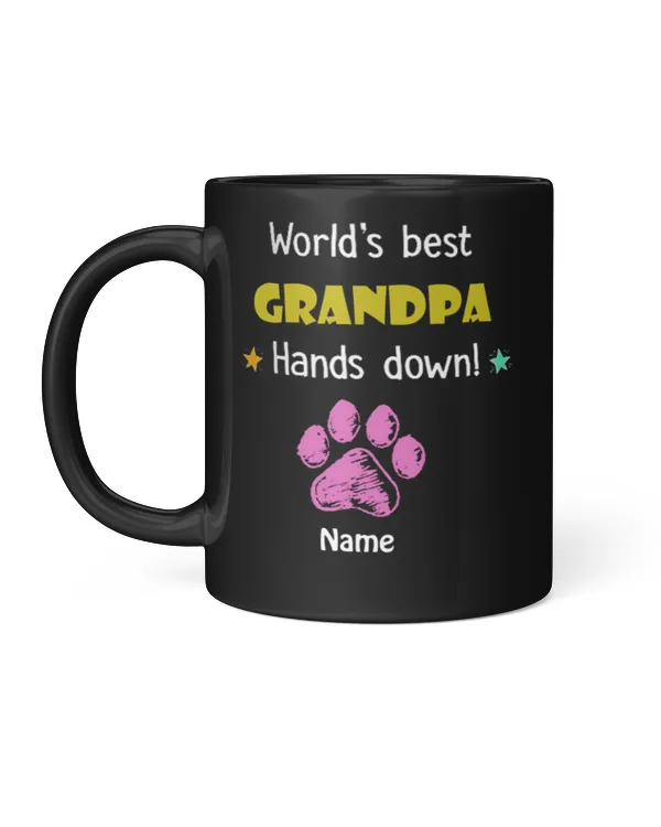 Grandpa Dad Hands Down Personalized Mug, Father's Day Mug, Gift For Dad, Gifr For Grandpa