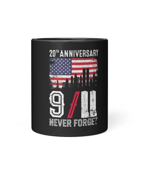 9-11 20th Anniversary Patriot Day Never Forget Mug