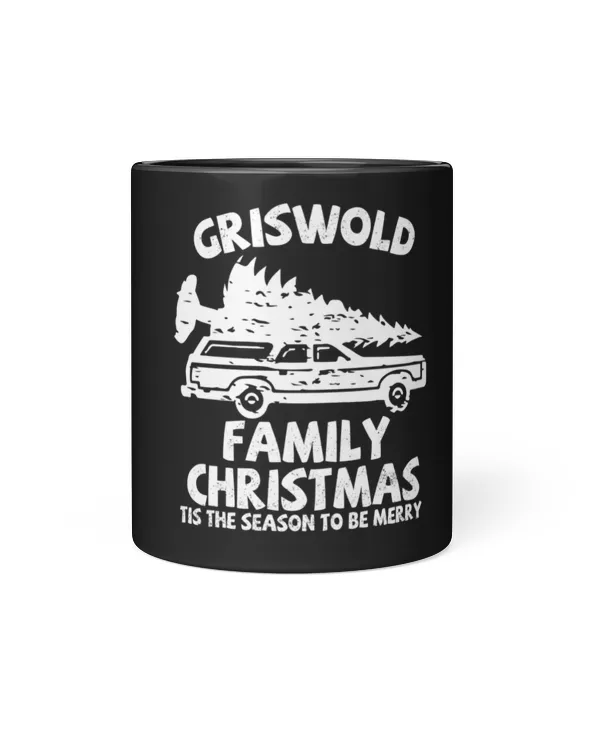 Grisworld Family Christmas Tis The Season To Be Merry Skinny Black Mug