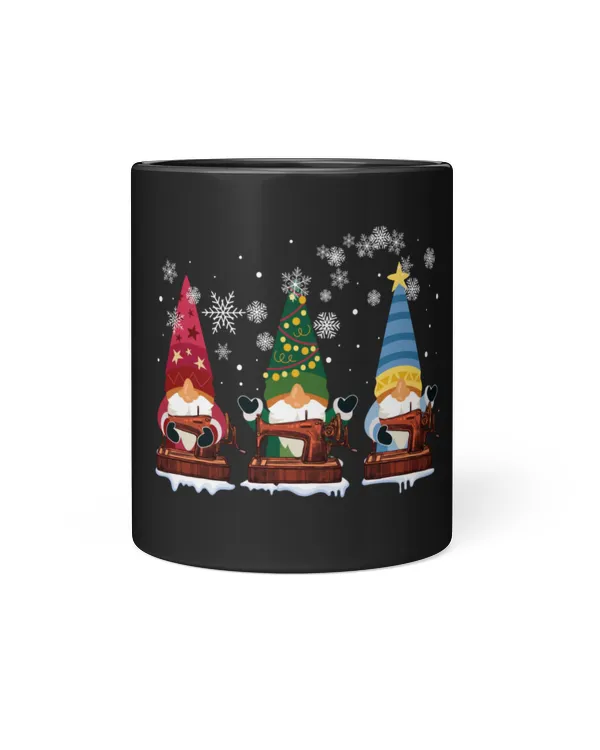 Gnomies Christmas Black Mug