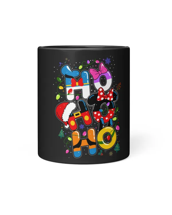 Ho Ho Ho Christmas Black Mug