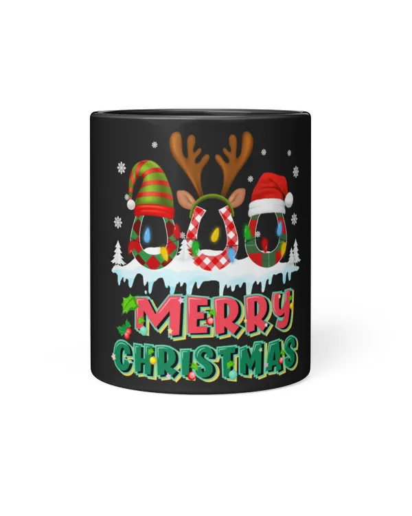 Horse Merry Christmas Black Mug