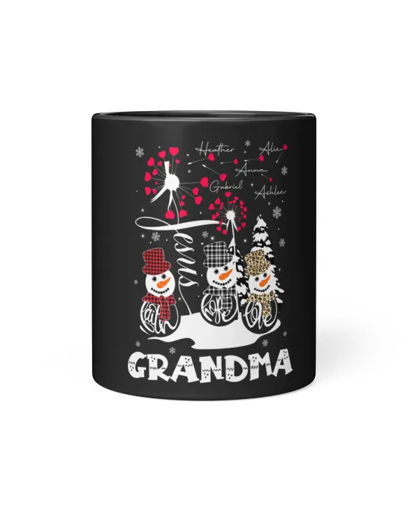 Jesus Grandma Christmas Black Mug 11oz