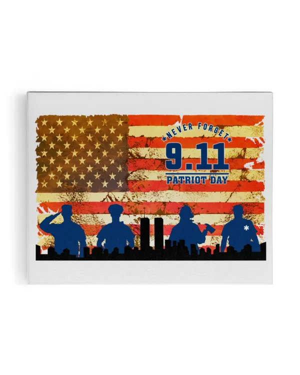 Patriot Day 9/11 Firemen Military Police EMS US Flag Vintage