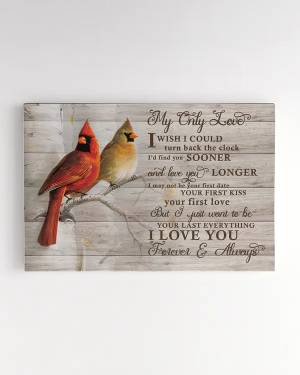 I Love You Forever & Always | Gift For Wife, Gift For Husband | Northern Cardinal Canvas