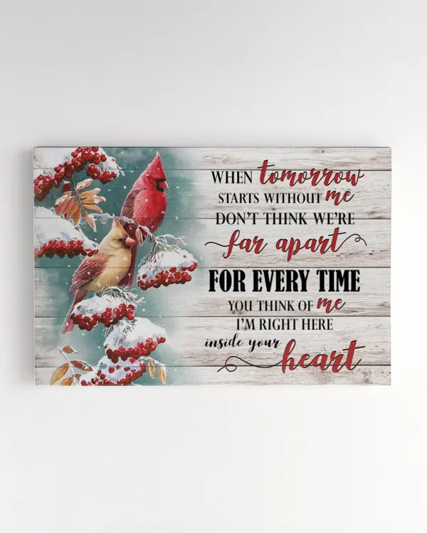 Inside Your Heart | Gift For Wife, Gift For Husband, Northern Cardinal Canvas.