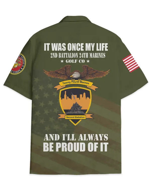 2nd Battalion 24th Marines Golf Co Hawaiian Shirt