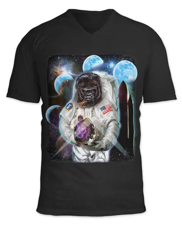 Gorilla as Astronaut Explore Space and Galaxy