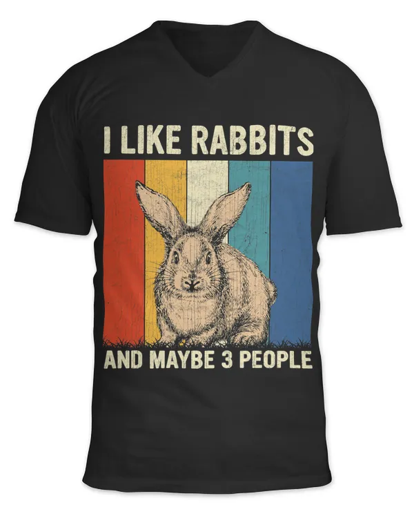 I Like Rabbits and Maybe 3 People Retro Rabbit Lover