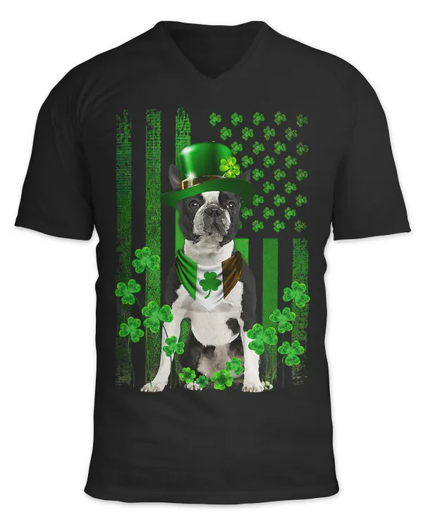 American Flag Cute Boston Terrier Dog St Patricks Day Irish