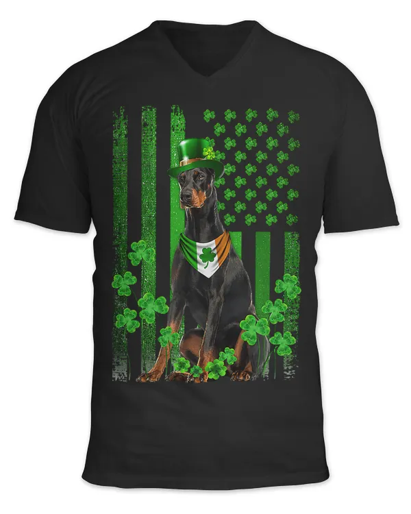 American Flag Cute Dobermann Dog St Patricks Day Irish