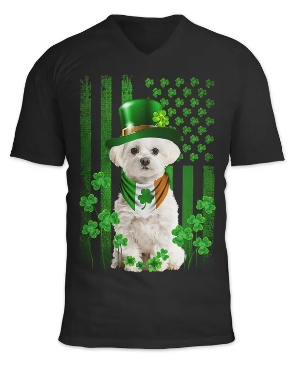 American Flag Cute Maltese Dog St Patricks Day Irish