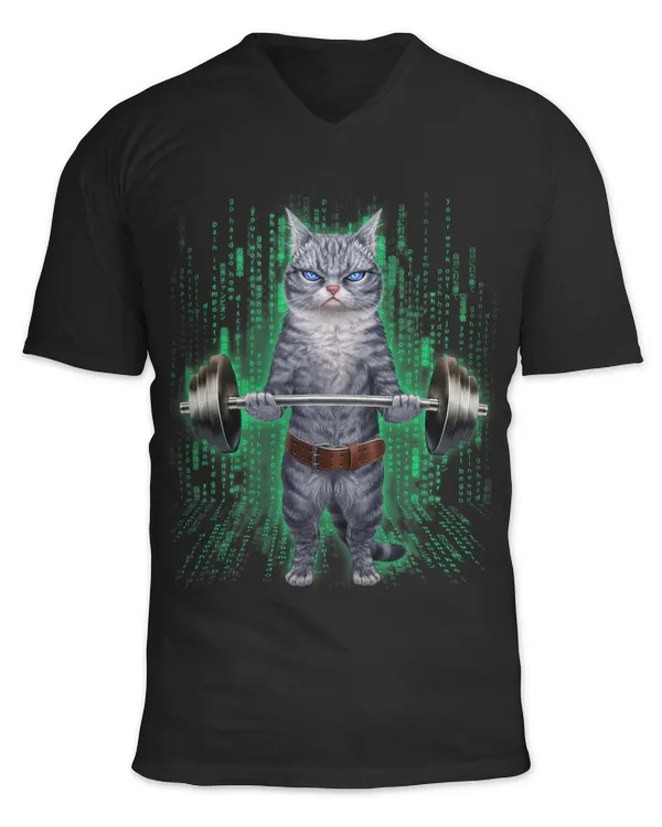 Grey Cat Weightlifting in Cyber Fitness Gym