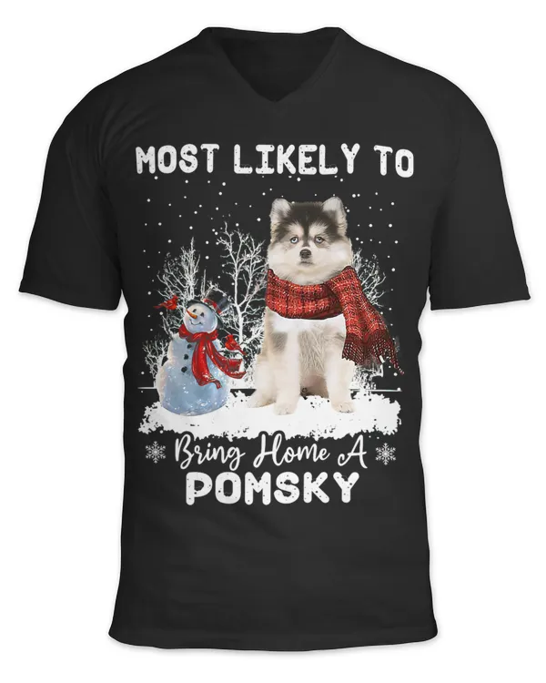 Most Likely To Bring Home A Pomsky Funny Xmas Dog Lover 270